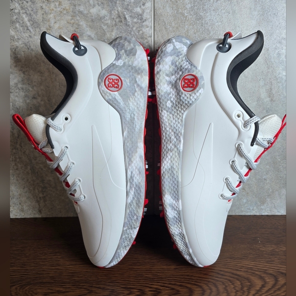 G/FORE MG4+ O2 G/LOCK Camo Mid Sole Golf Shoe Snow Charcoal Red Size 10.5 New - Picture 3 of 9